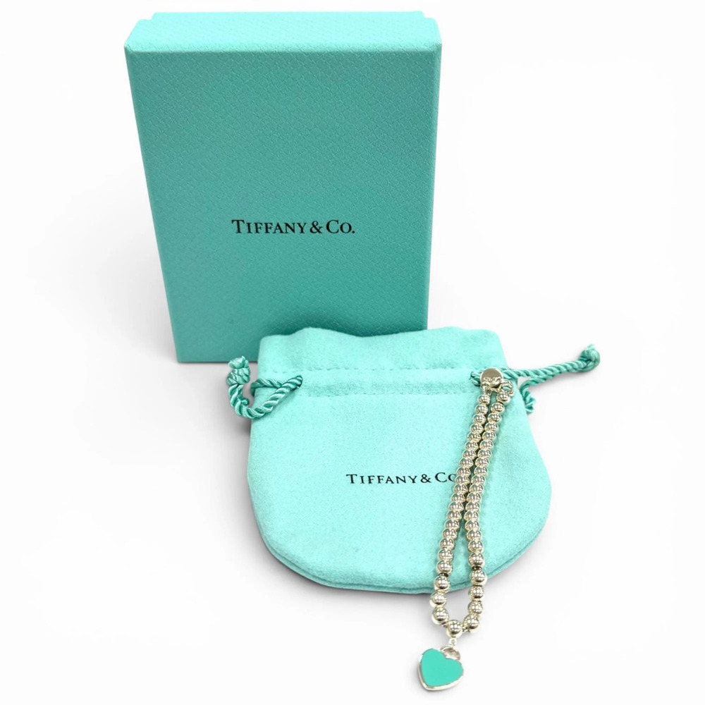 TIFFANY Blue Heart Charm Bracelet - Picture 2 of 8